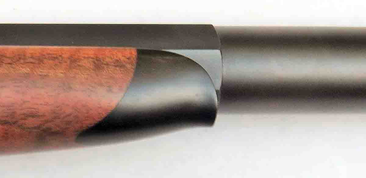 Instead of a steel nose cap, an ebony nose cap was custom made.